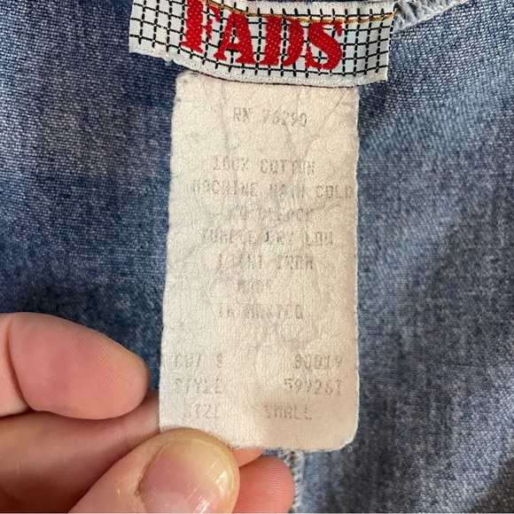 Americana Pinafore VTG Fads Denim Overall Dress Small Blue 90s Y2K Jean Normcore - Picture 6 of 8